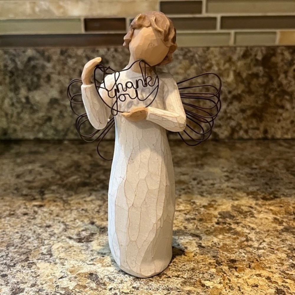Willow Tree 2005 Just For You Angel Figurine with Thank You Heart